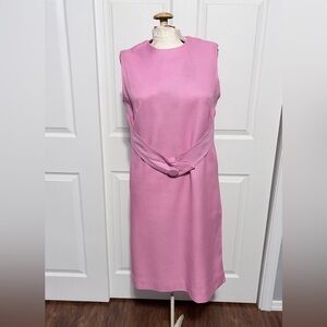 Vintage 60’s Elegant Pink Sleeveless Dress with Adorable Belt Accent.